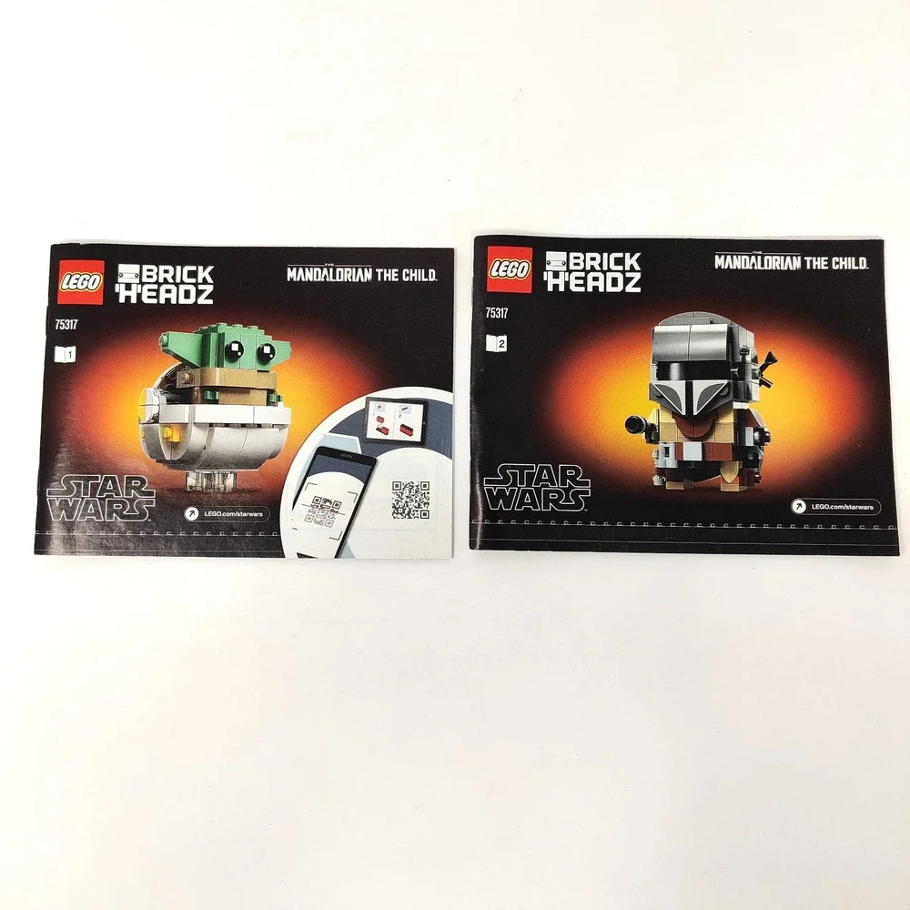 Star Wars Lego BrickHeadz w Instructions Mandalorian Mando Grogu Baby Yoda 75317